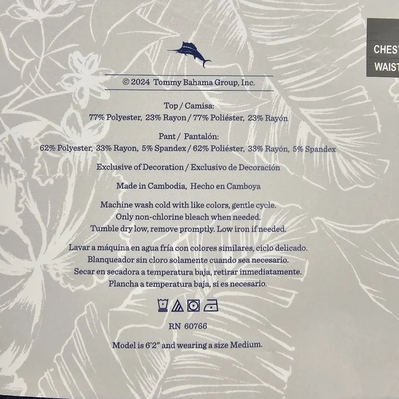 Tommy Bahama Men’s 2-Piece Relaxed Fit Lounge Set Gray & Blue Comfort Pajamas M - Picture 5 of 6